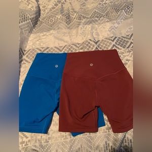 2 pairs of lululemon align 6” shorts